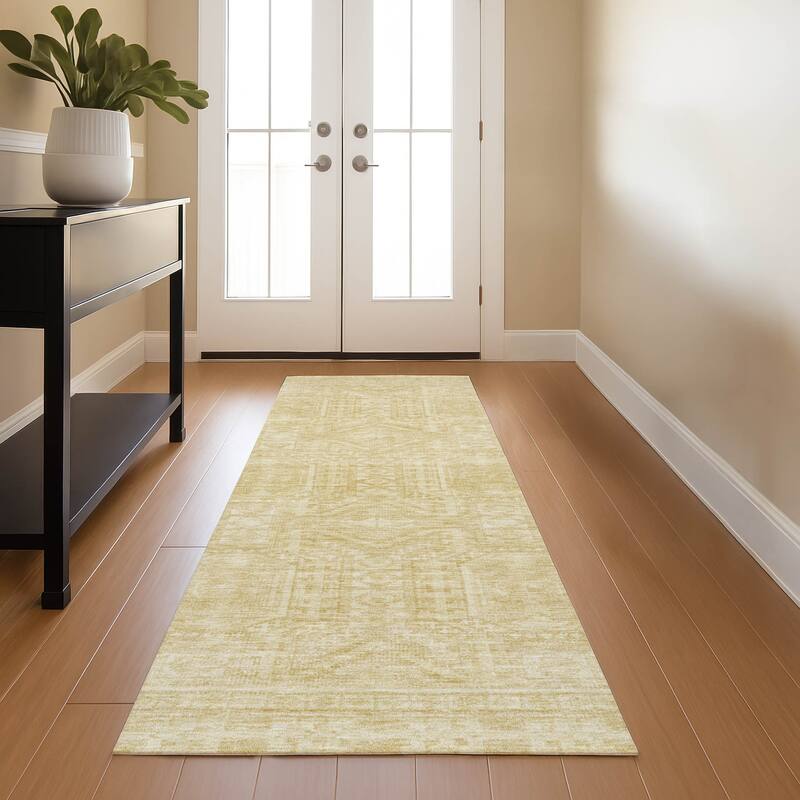 Premium Washable Super Soft Traditional Global Mayfield Rug - Wheat - 2'3" x 7'6"
