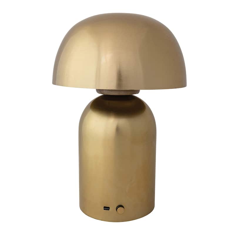 Metal and Mango Wood LED Table Lamp with Touch Sensor