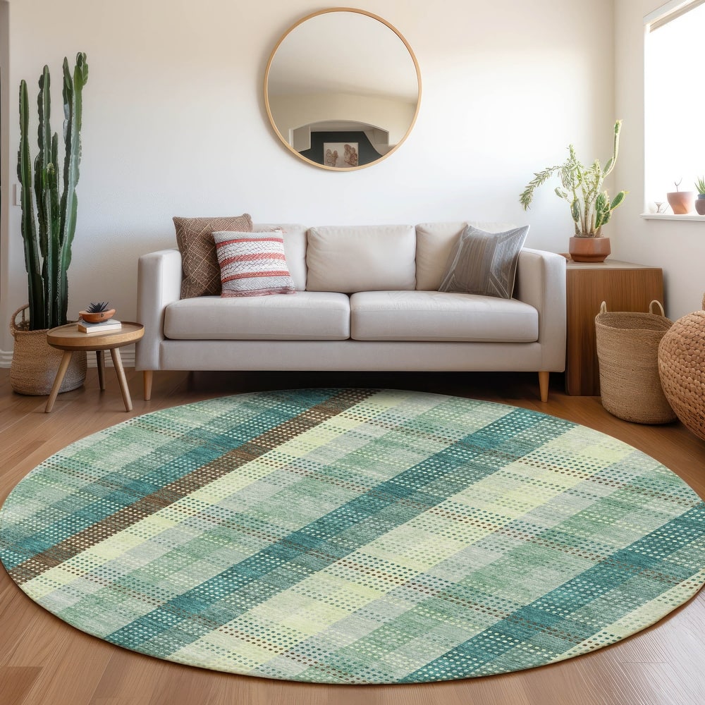 Premium Washable Super Soft Modern Plaid Mayfield Rug