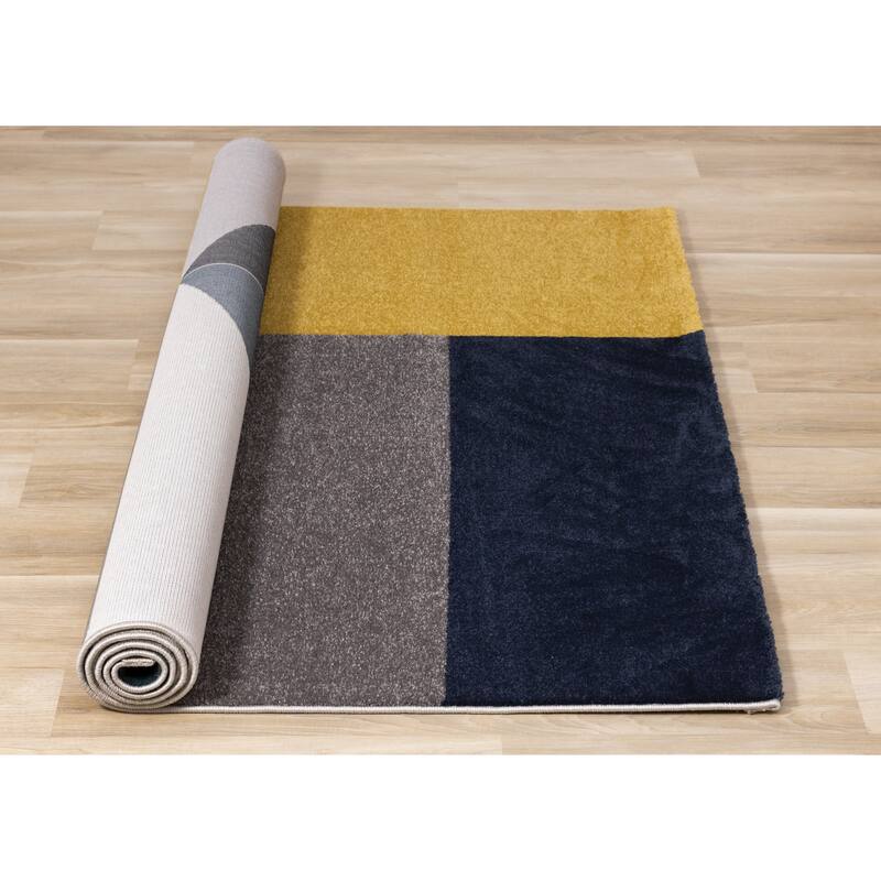 Sutton Collection - Grey/Blue Large Geometry Rug