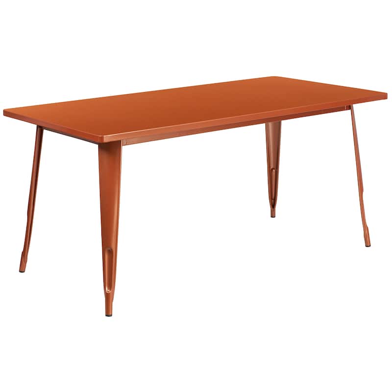 31.5" x 63" Rectangular Metal Indoor-Outdoor Table - Industrial Table - 63"D x 31.5"W x 29.5"H