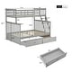 preview thumbnail 5 of 56, Twin Over Full Wood Bunk Bed with Storage Drawers and Ladder