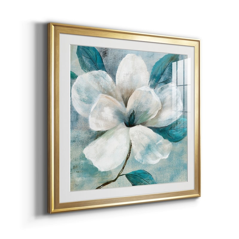 Teal Magnolia I Premium Framed Print - Ready to Hang