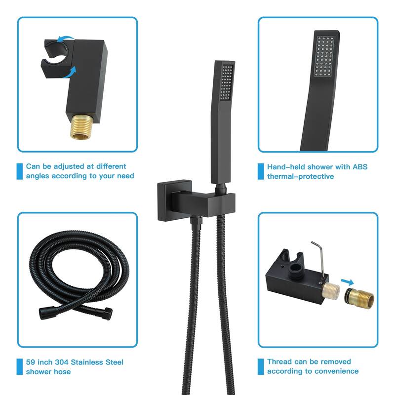 Topcraft 10-Inch Wall Mounted Square Shower System with Rough-in Valve - 10*10