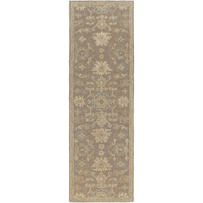 Livabliss Caesar Traditional Paisley Area Rug - Taupe - 3' x 12' - Runner