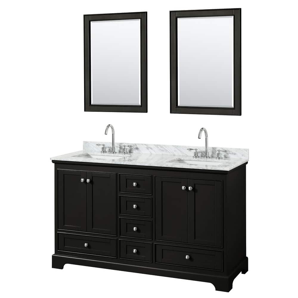 Wyndham Collection Deborah 60" Free Standing Double Vanity Set with