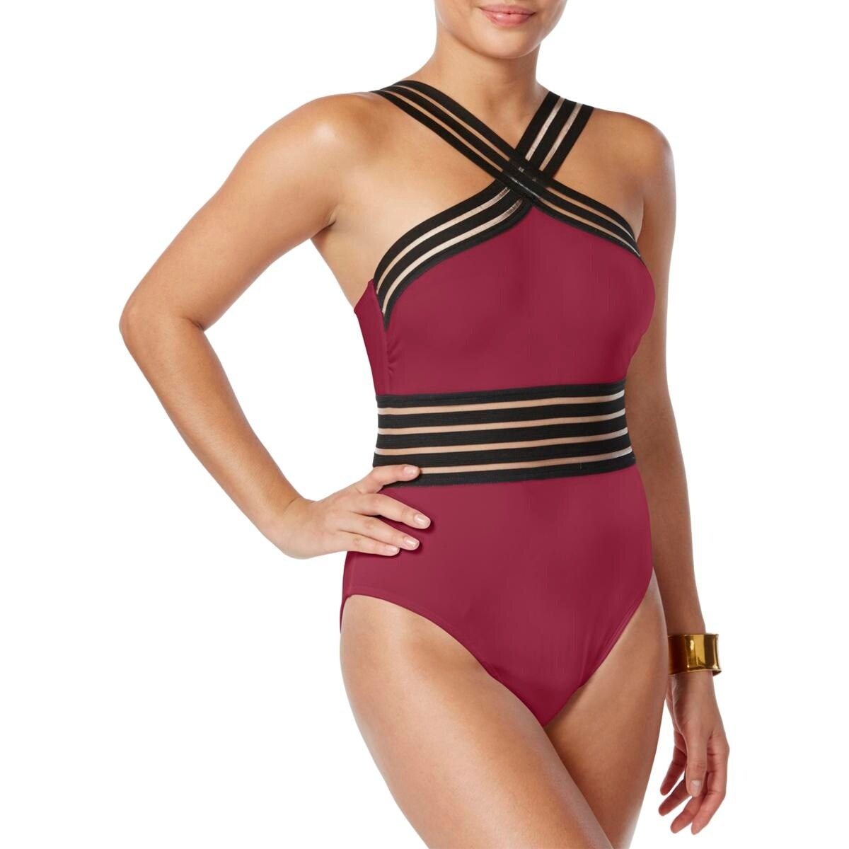 Kenneth cole criss cross swimsuit discount