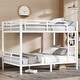 preview thumbnail 2 of 10, Modern Industrial Full XL over Full XL Thicker Steel Frame Bunk Bed with Guardrails and Storage, Anti-Noise Design