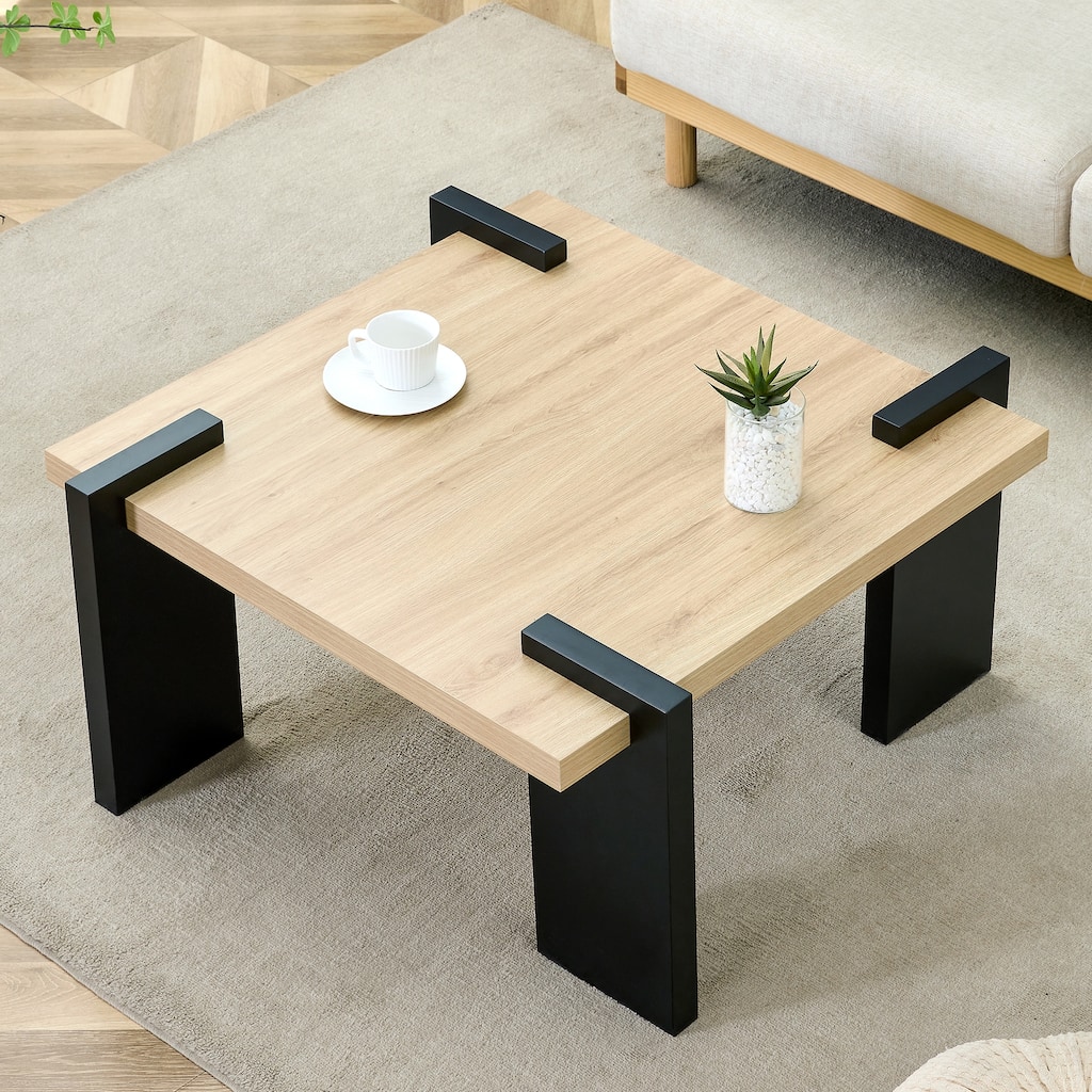 31.5" Compact Coffee Table, Dark Wood Grain Look