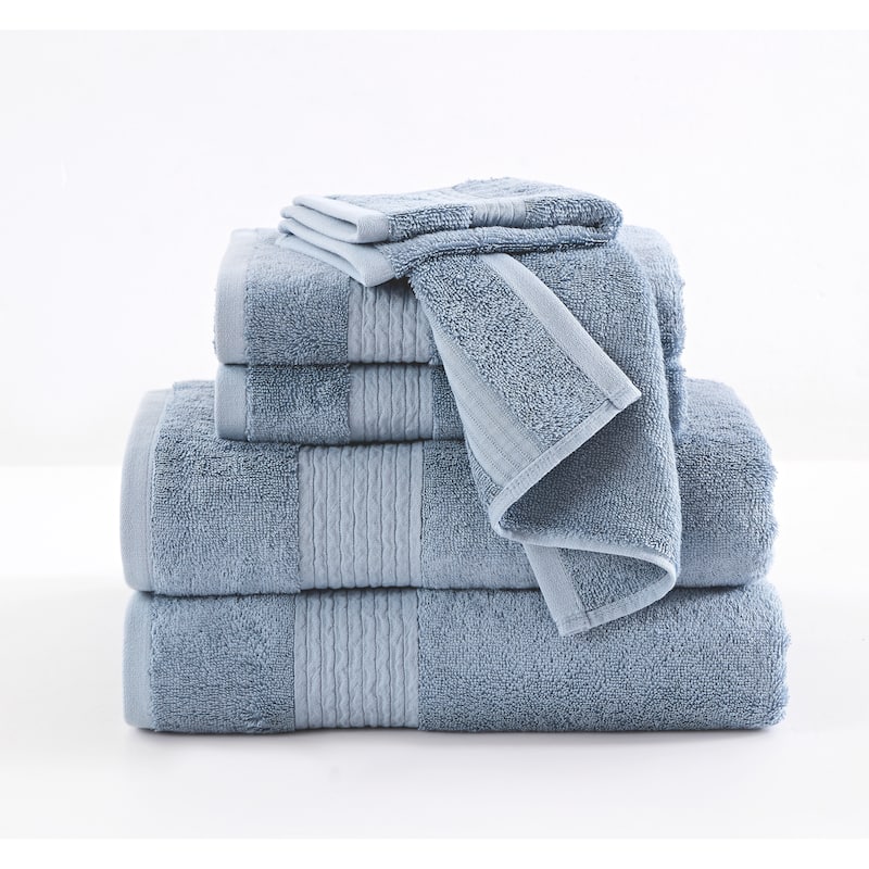 Brooklyn Loom Cotton TENCEL 6 Piece Towel Set - Towel Set - Blue
