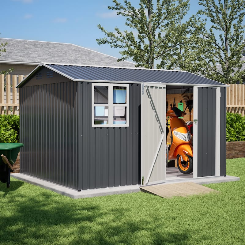 GDFStudio - Lucas All-Weather 6x4 ft Outdoor Storage Shed with Robust Construction and Easy Assembly