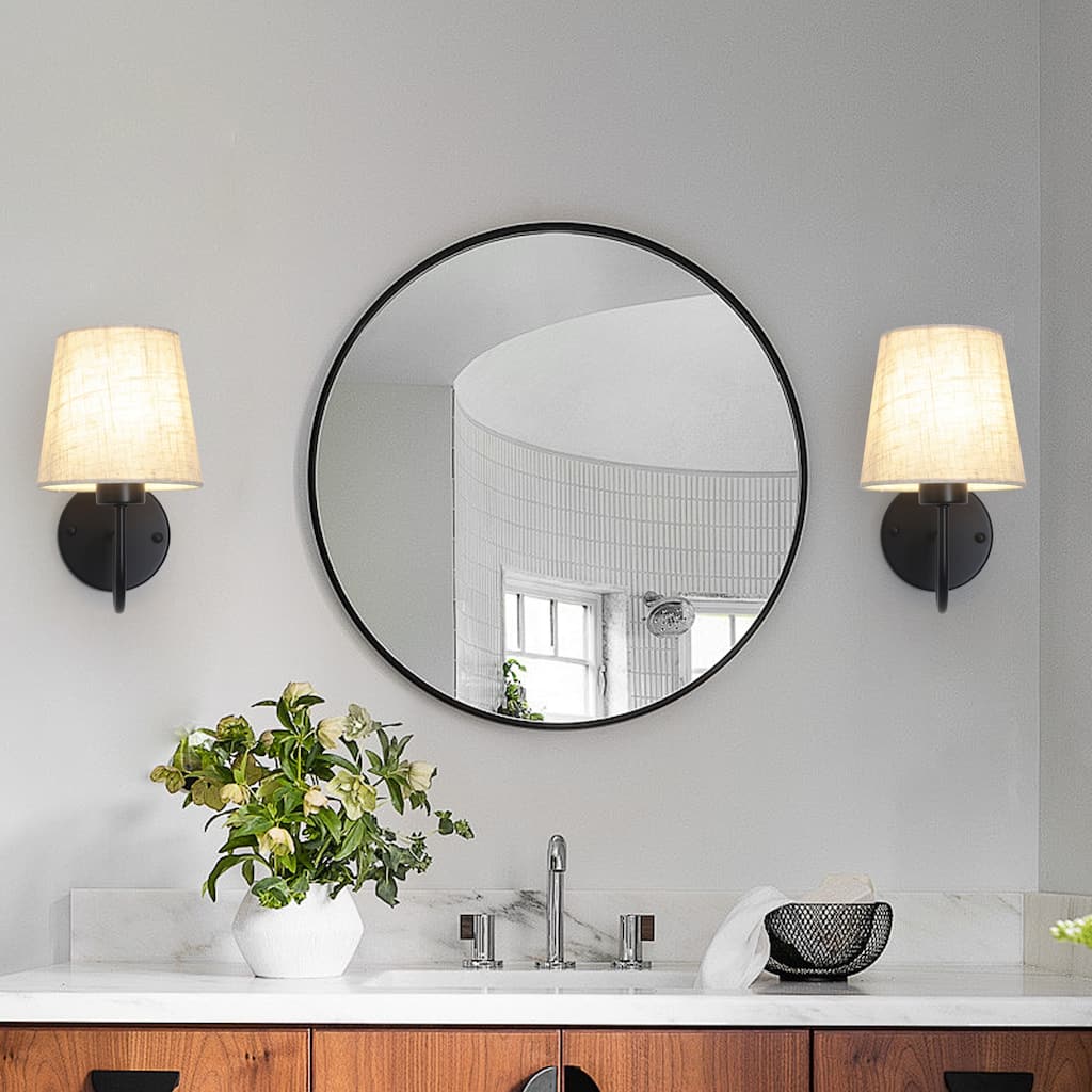 2-Light Modern Wall Sconce Bathroom Vanity Light with Glass Shade