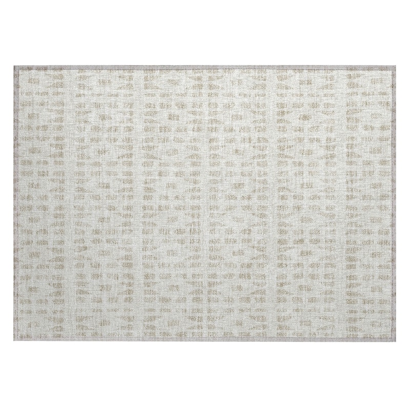 Machine Washable Indoor/ Outdoor Contemporary Imprints Chantille Rug