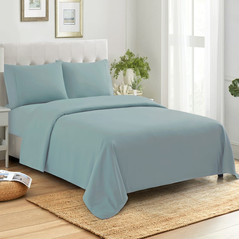 Sweet Home Collection Combed Cotton Percale Sheet Set Made in Egypt 400 TC