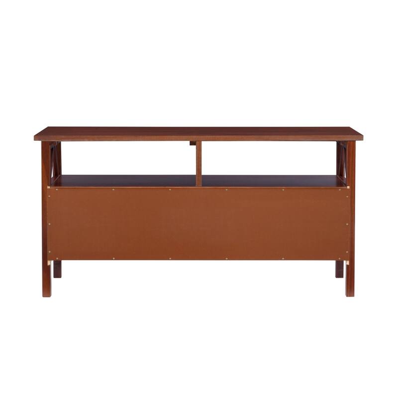 TV Stand With Open Shelves and Drawers - 44" - Walnut Brown