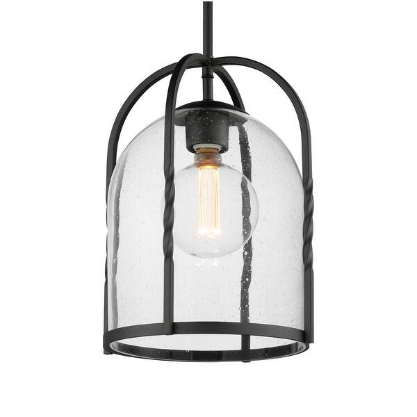 slide 2 of 5, Maxim 30194 Foundry 11" Wide Outdoor Cage Pendant Black