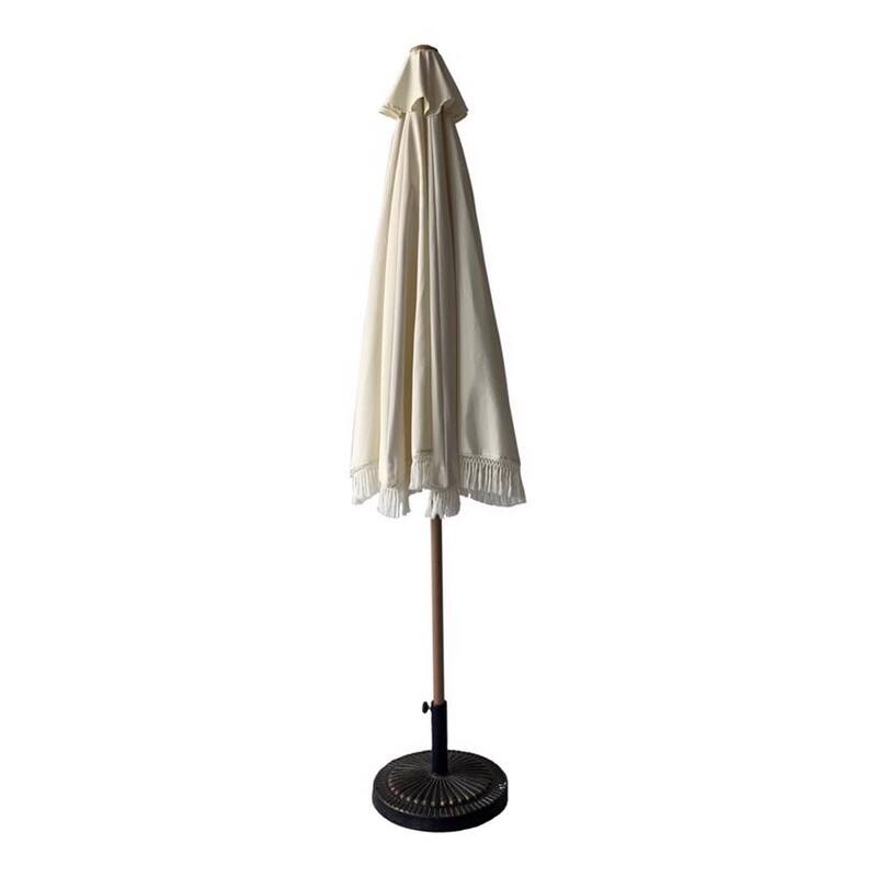 Living Accents 9 ft. Tiltable White Patio Umbrella