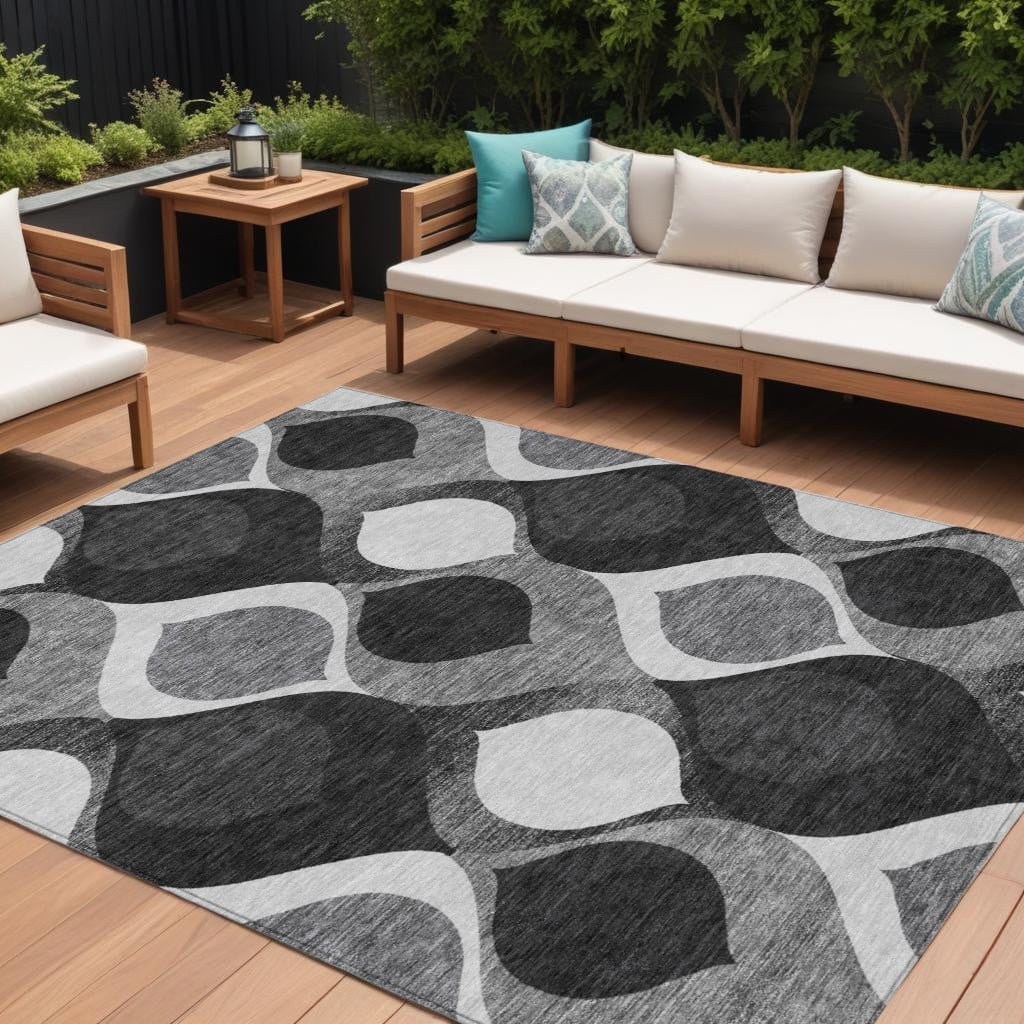 HomeRoots Ogee Transitional Rectangle Outdoor Rug