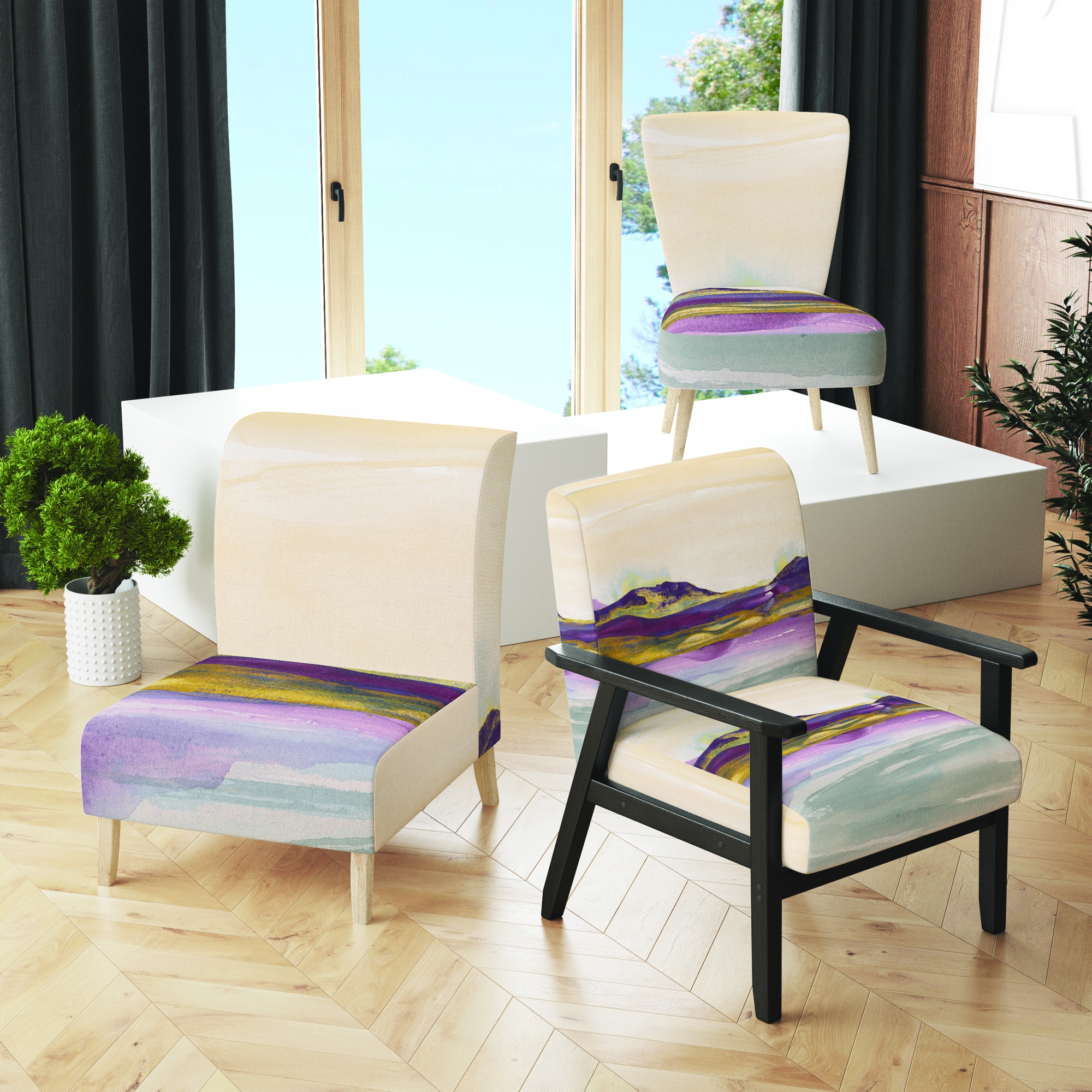 Multi coloured deals arm chair
