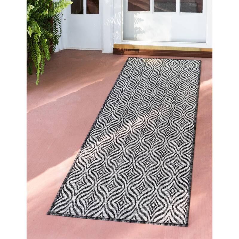 Outdoor Khence Collection Area Rug - Charcoal - 2'x6'