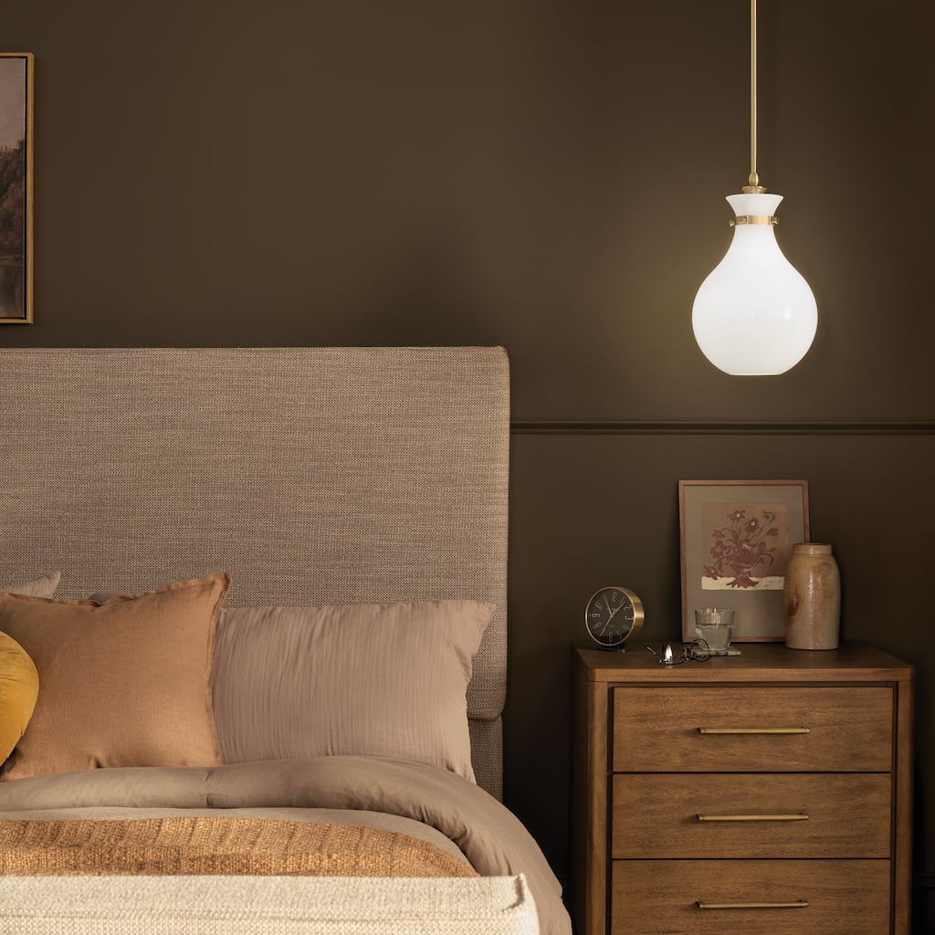 Kichler Lighting Laria 9.75 Inch 1 Light Pendant with Opal Glass in Champagne Bronze