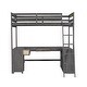 preview thumbnail 28 of 32, Twin Size Loft Bed with U-shaped Desk,Drawers and Storage Shelves,White/Antique Brown