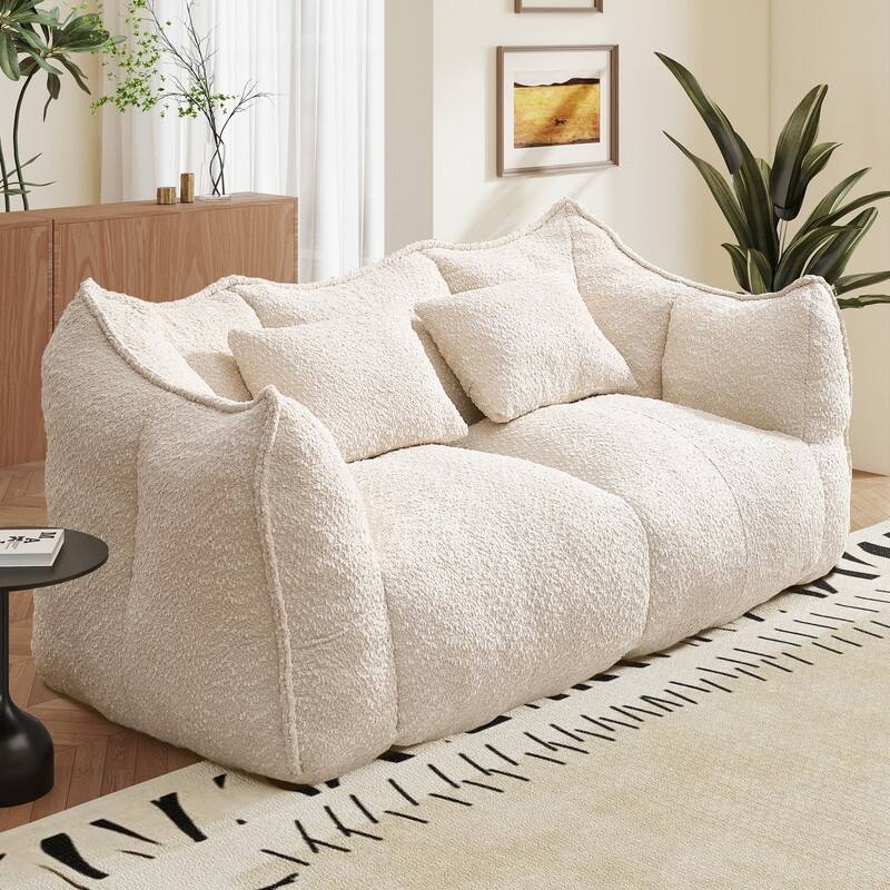 Rossetta Soft Comfortable Square Beanbag Chair with Armrests