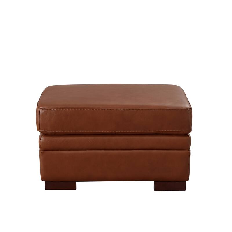 Hydeline Dillon Top Grain Leather Ottoman