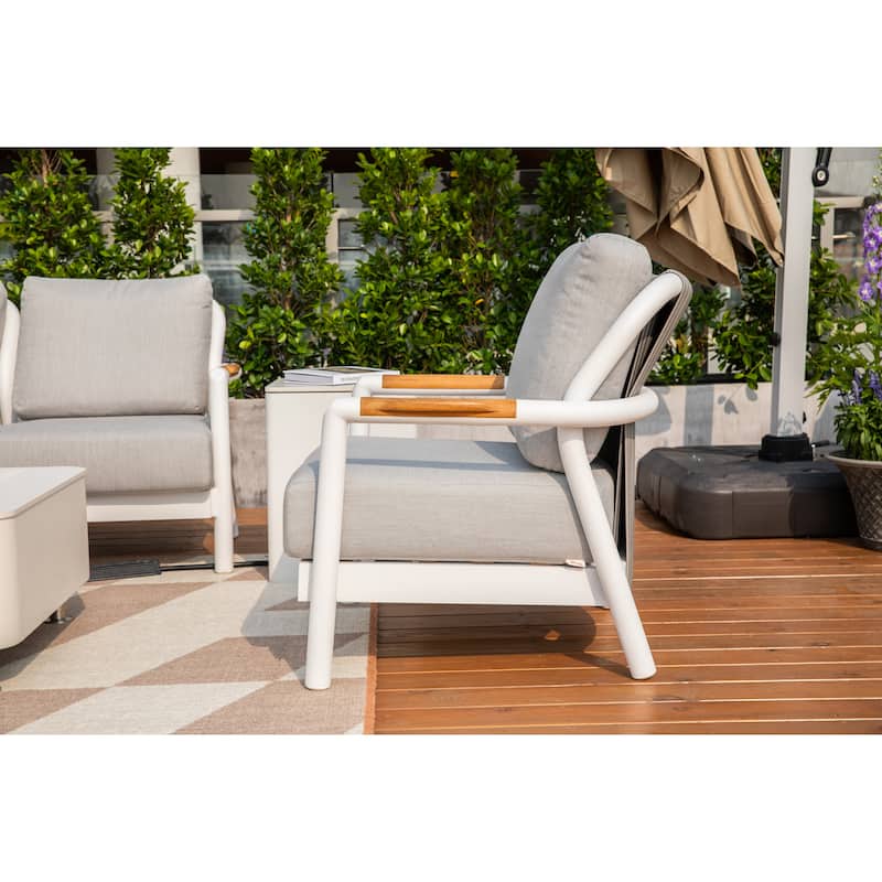 Santorini Powder-Coated Aluminum Lounge Chair with Sunbrella® Cushions