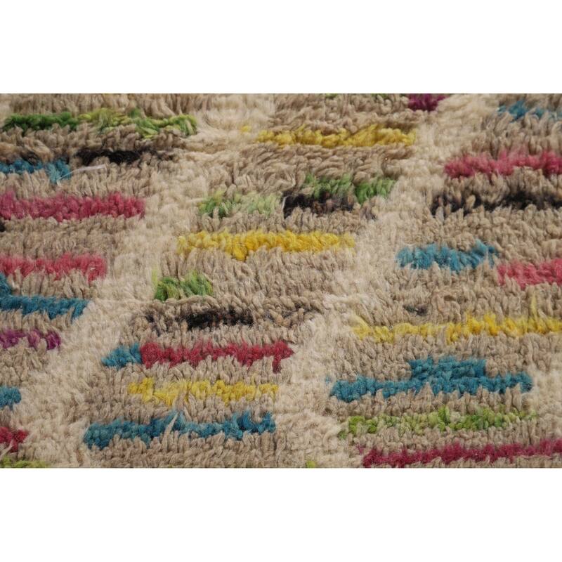 Moroccan Oriental Large Area Rug Hand-Knotted Wool Carpet - 9'4" x 14'10"