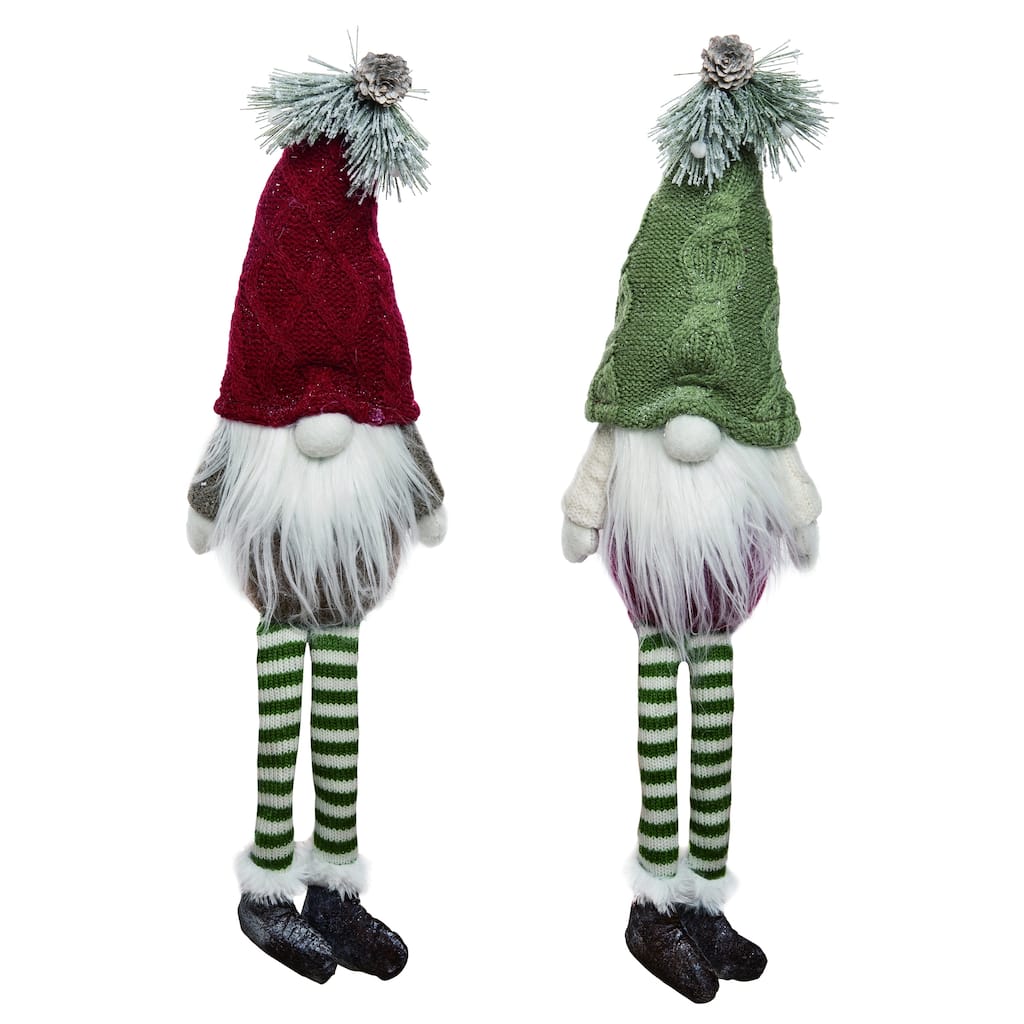 Transpac Foam 20 in. Multicolor Christmas Gnome Shelf Sitters Set of 2