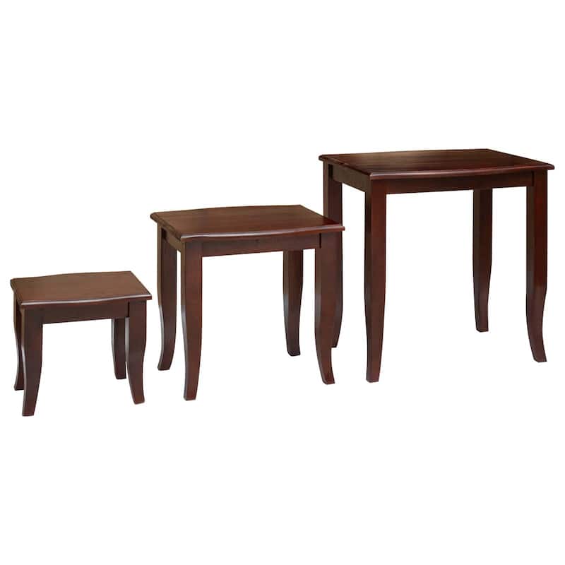 vidaXL Nesting Side Tables 3 pcs Brown Solid Mahogany Wood - 23.62 x 17.72 x 23.82 in