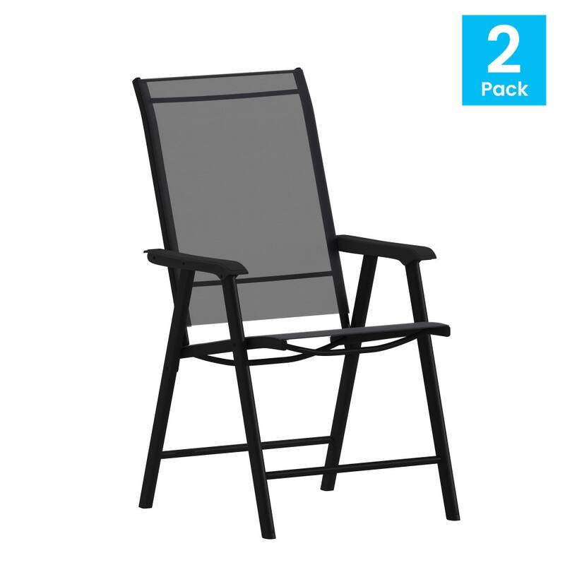 Outdoor Folding Patio Sling Chair / Portable Chair (2 Pack)