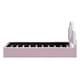 preview thumbnail 21 of 24, Twin/Full Size Upholstered Platform Bed with LED Headboard, Cute Kids Bed Frame Pink Floor Bed