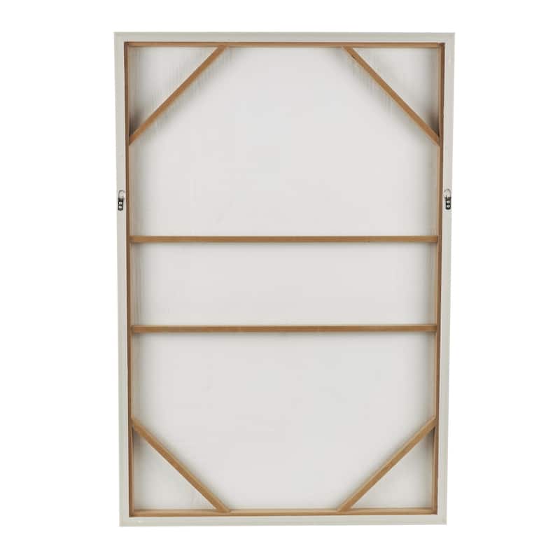 Wooden Abstract Textured Living Room Wall Decor with Wooden Frame and Black Distressing - Gray - Roche River Decor