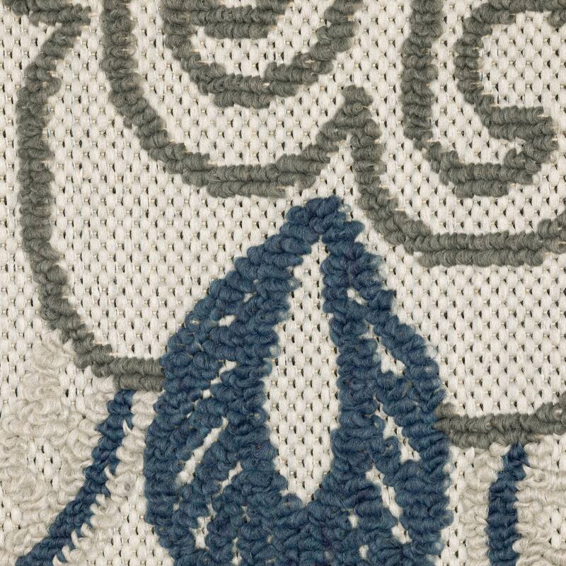 Vista Home Talcot Bohemian Medallion Gray/Blue Indoor-Outdoor Area Rug