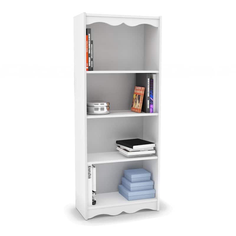 White 60-inch Tall, 4-Shelf Bookcase