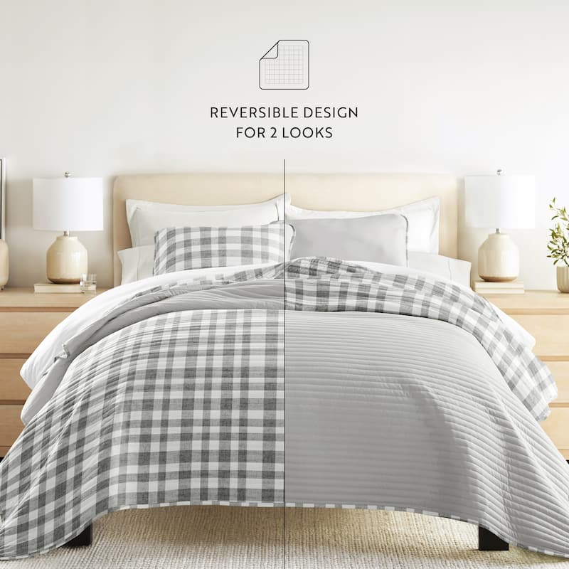 Becky Cameron All Season 3 Piece Reversible Patterned Quilt Set