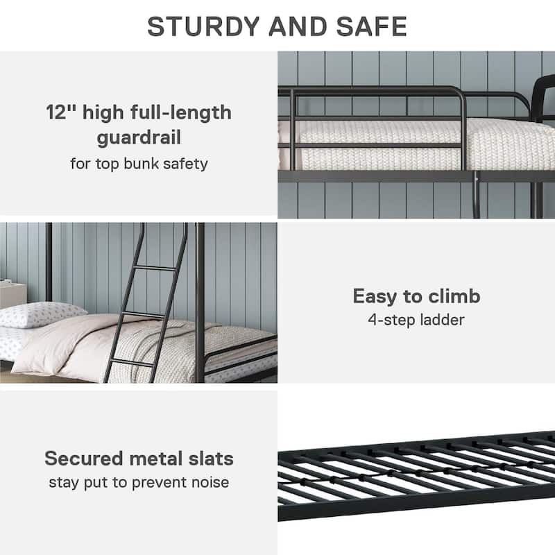 Avenue Greene Edison Twin over Twin Metal Bunk Bed