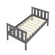 preview thumbnail 5 of 6, Twin Size Classic Modern Design Wood Platform Bed Frame with Footboard and Headboard