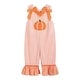 preview thumbnail 1 of 2, Orange Pinstripe Pumpkin and Bows Playsuit