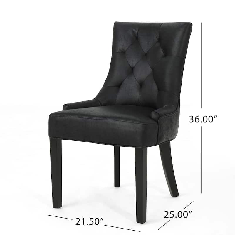 Upholstered Kitchen & Dining Room Chairs, Black Tufted Dining Room Chairs, Modern Kitchen Armless Dining Chairs Set of 2