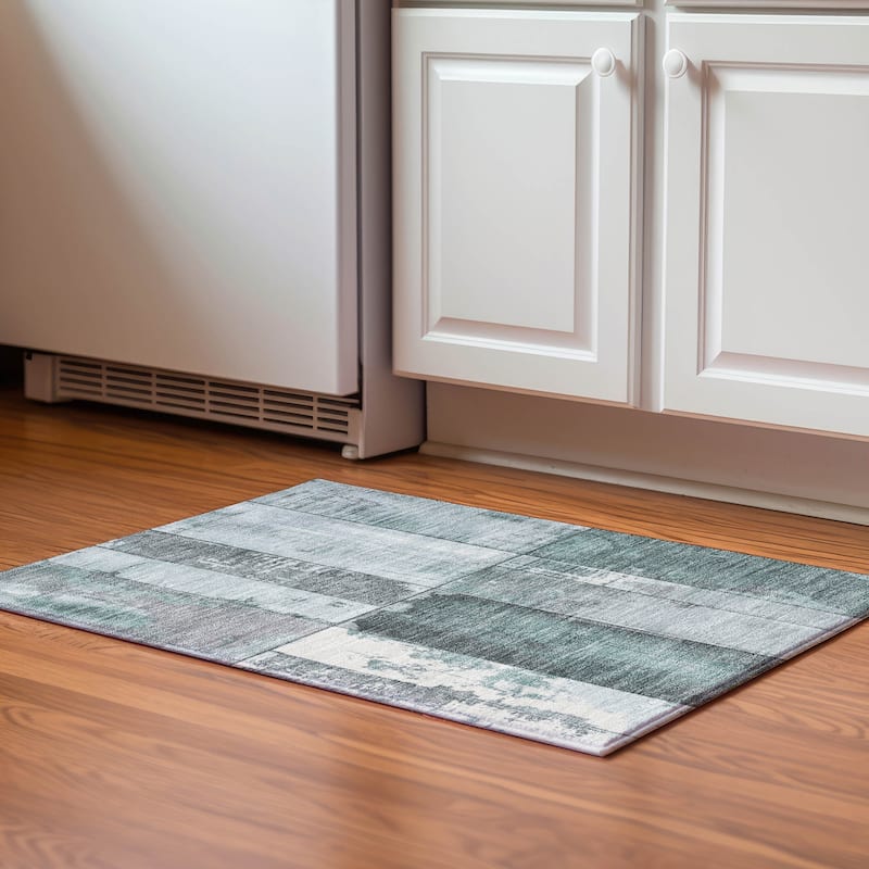 Premium Washable Super Soft Contemporary Styles Mayfield Rug - Seafoam - 1'8" x 2'6"