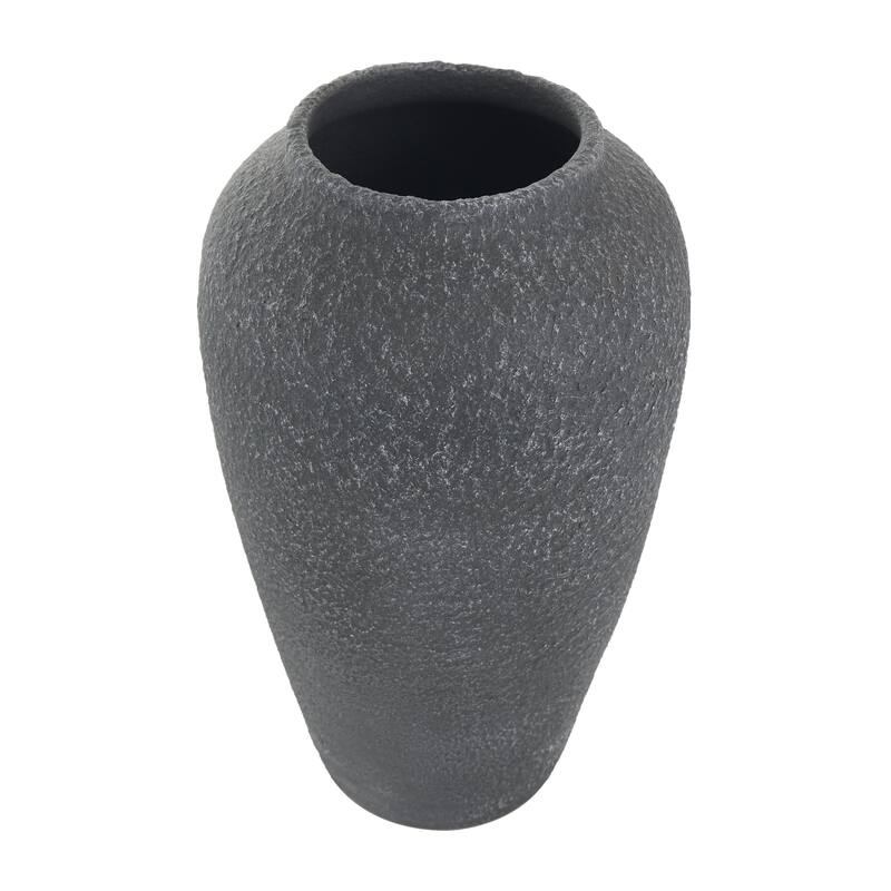 Ceramic Whitewashed Textured Decorative Vase - Black - Roche River Decor