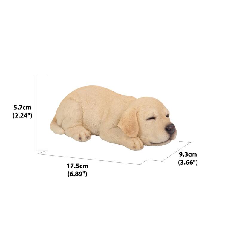 6.75" Sleeping Labrador Puppy Outdoor Garden Statue