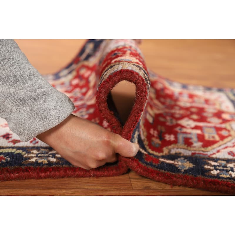 Hand Knotted Oriental 100% Wool Carpet Traditional Medallion Red Kazak Area Rug - 3' 0'' X 2' 0''