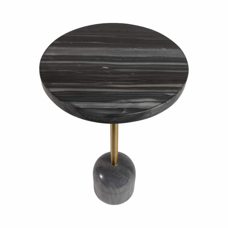 Modern Marble Top & Base Accent Table - Gray