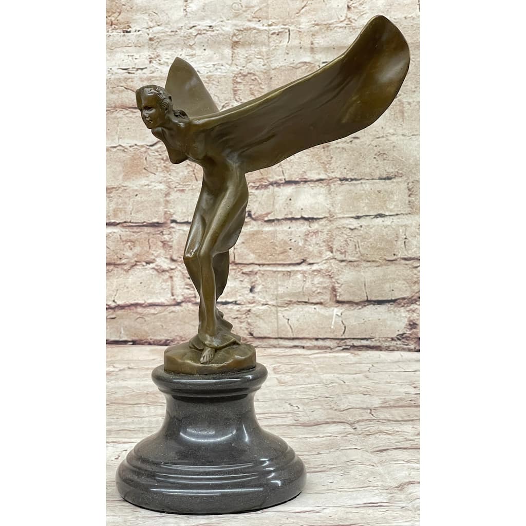 Spirit Of Ecstasy Rolls Royce Hood Emblem Bronze Metal Statue Sculpture Figure