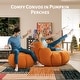 preview thumbnail 6 of 7, WOWMAX Pumpkin Bean Bag Sofa Chair, Giant Bean Bag Chair, Oversized Bean Bag Couch for Gaming, Reading, Orange