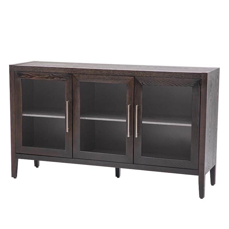 58.2'' Wood Storage Cabinet with Doors and Adjustable Shelf